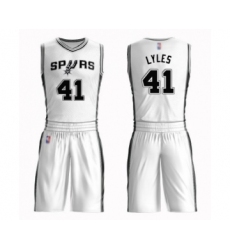 Men's San Antonio Spurs #41 Trey Lyles Authentic White Basketball Suit Jersey - Association Edition