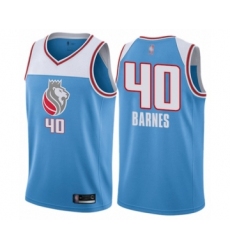 Men's Sacramento Kings #40 Harrison Barnes Authentic Blue Basketball Jersey - City Edition