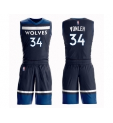 Men's Minnesota Timberwolves #34 Noah Vonleh Swingman Navy Blue Basketball Suit Jersey - Icon Edition