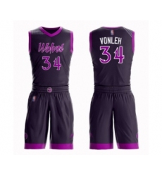 Men's Minnesota Timberwolves #34 Noah Vonleh Swingman Purple Basketball Suit Jersey - City Edition