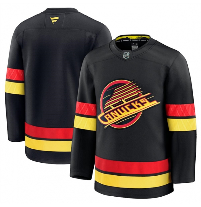 Men's Vancouver Canucks Blank Black 2024-25 Alternate Stitched Hockey Jersey