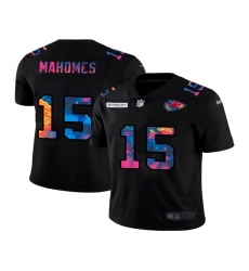 Men's Kansas City Chiefs #15 Patrick Mahomes Rainbow Version Nike Limited Jersey