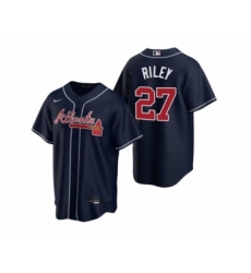 Women Atlanta Braves #27 Austin Riley Nike Navy 2020 Replica Alternate Jersey