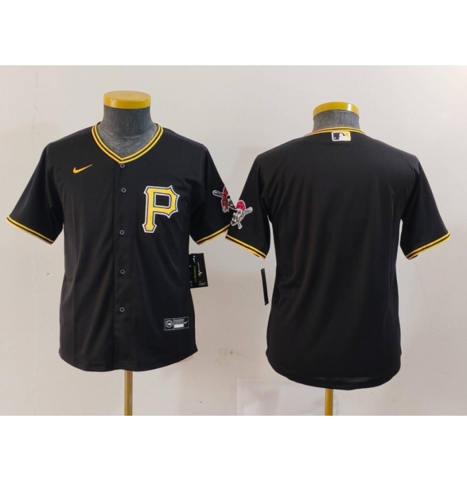 Youth Pittsburgh Pirates Blank Black Stitched Cool Base Nike Jersey