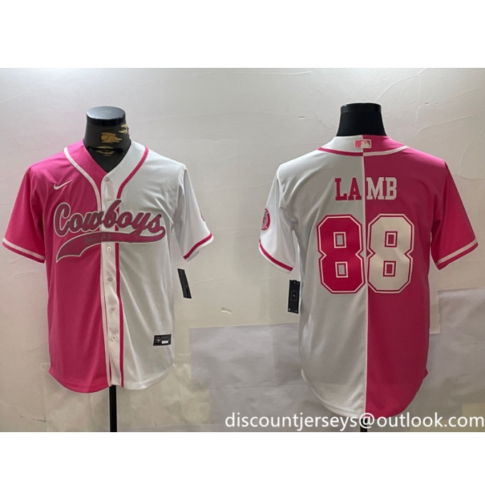 Men's Dallas Cowboys #88 CeeDee Lamb 2024 Arctic white red Stitched Baseball Jersey