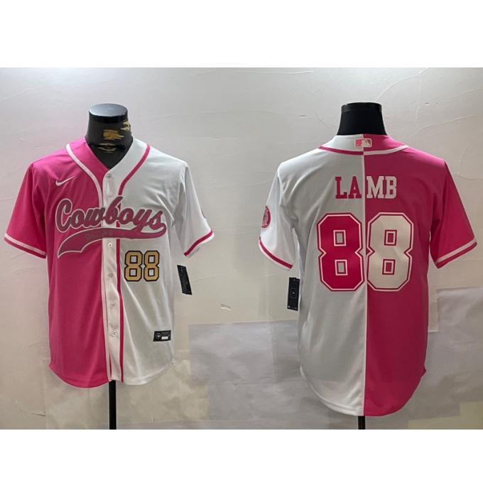 Men's Dallas Cowboys #88 CeeDee Lamb 2024 Arctic white red Stitched Baseball Jerseys