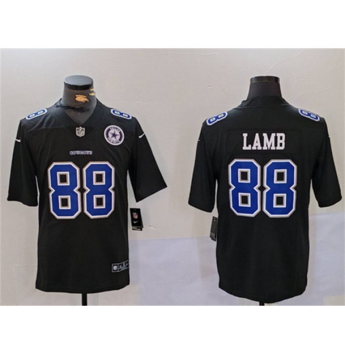 Men's Dallas Cowboys #88 CeeDee Lamb Black Throwback With Vapor Untouchable Limited Football Stitched Jersey