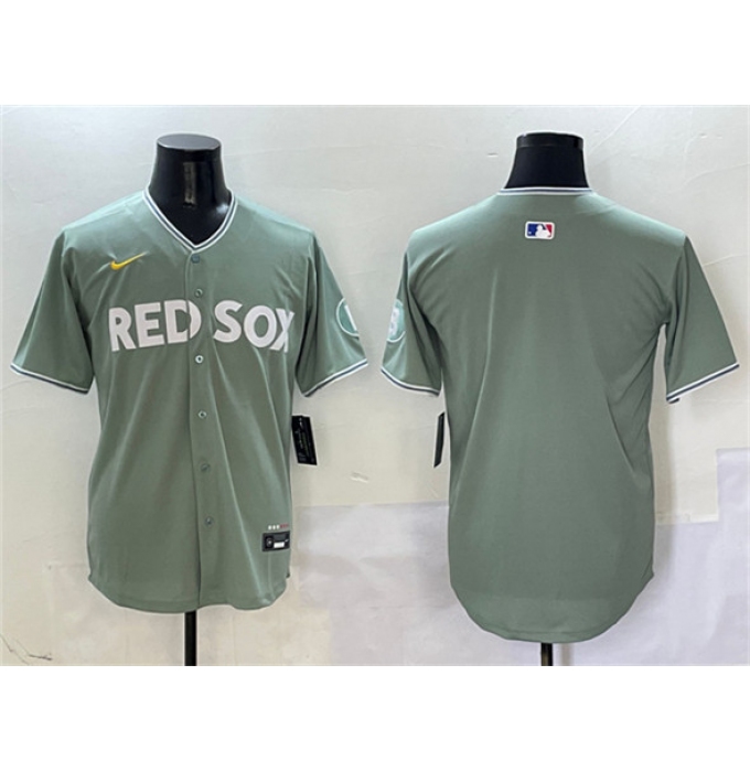 Men's Boston Red Sox Blank Green 2025 City Connect Limited Stitched Baseball Jersey