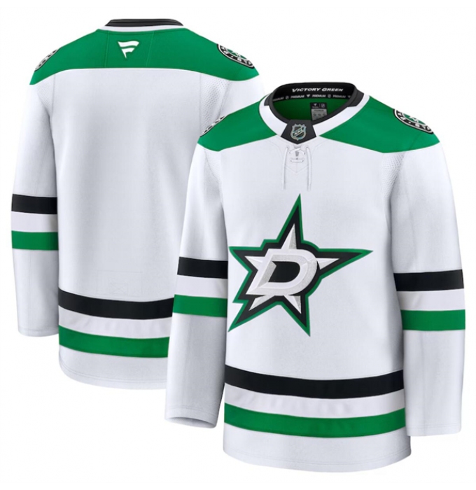 Men's Dallas Stars Blank White 2024-25 Away Stitched Hockey Jersey