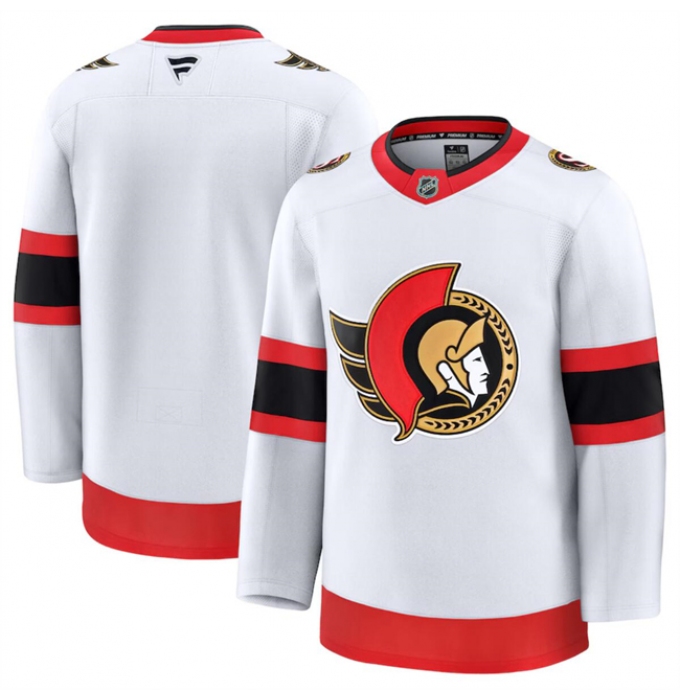 Men's Ottawa Senators Blank White 2024-25 Away Stitched Hockey Jersey