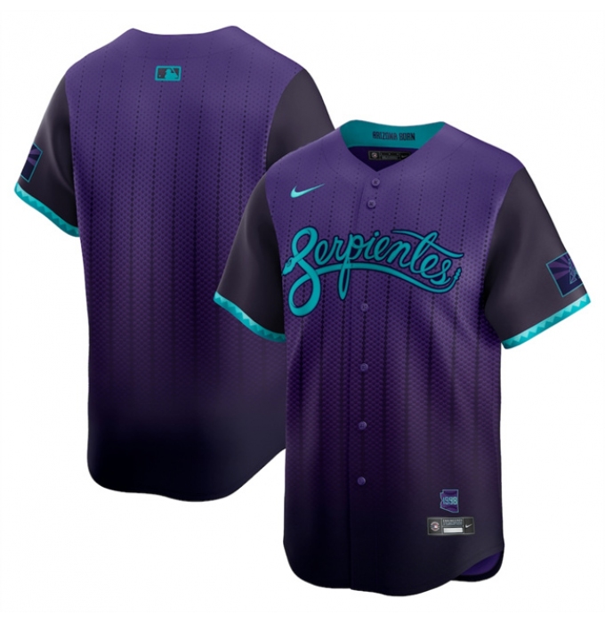 Men's Arizona Diamondbacks Blank Purple 2025 City Connect Limited Stitched Baseball Jersey