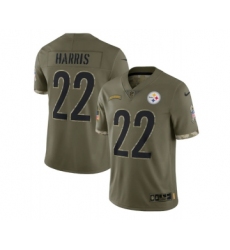 Men's Pittsburgh Steelers #22 Najee Harris 2022 Olive Salute To Service Limited Stitched Jersey