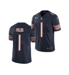 Men's Chicago Bears 2022 #1 Justin Fields Navy With 1-star C Patch Vapor Untouchable Limited Stitched Jersey