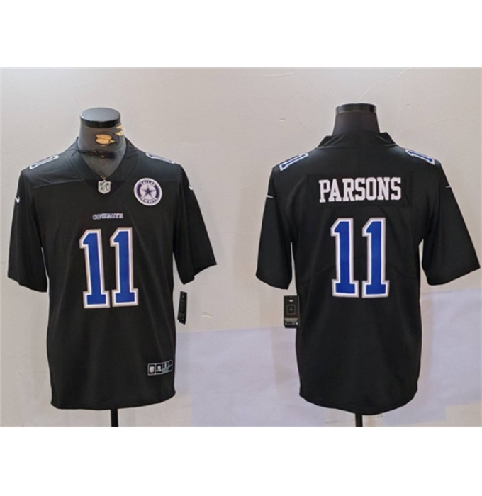 Men's Dallas Cowboys #11 Micah Parsons Black Throwback With Vapor Untouchable Limited Football Stitched Jersey