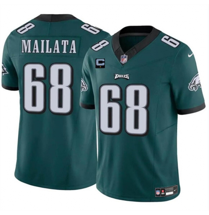 Men's Philadelphia Eagles #68 Jordan Mailata Green F.U.S.E With 1-Star C Vapor Untouchable Limited Football Stitched Jersey