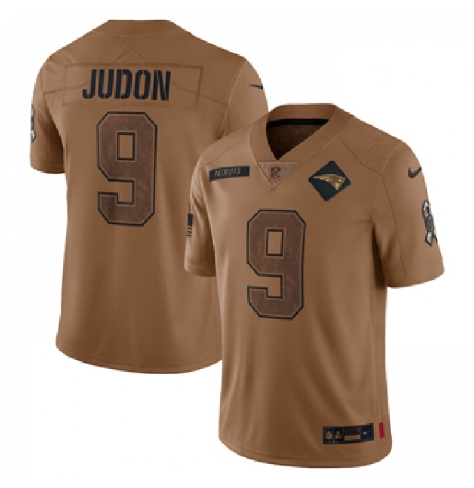 Men's New England Patriots #9 Matthew Judon Nike Brown 2023 Salute To Service Limited Jersey