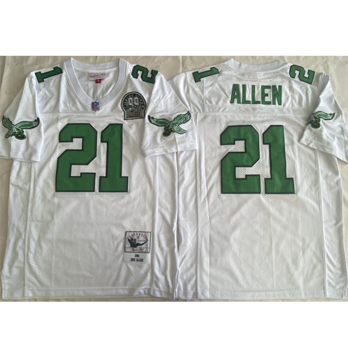 Men's Philadelphia Eagles #21 Eric Allen White Throwback Stitched Football Jersey