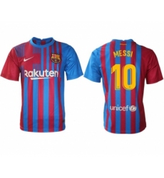 Men's 2021-2022 Club Barcelona home aaa version red 10 Nike Soccer Jersey