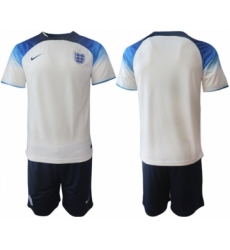 Men's England Blank White Home Soccer Jersey Suit