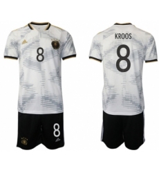 Men's Germany #8 Kroos White Home Soccer Jersey Suit