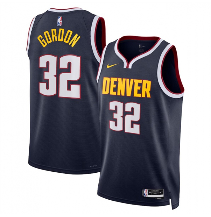 Men's Denver Nuggets #32 Aaron Gordon Navy 2024 Icon Edition Stitched Basketball Jersey