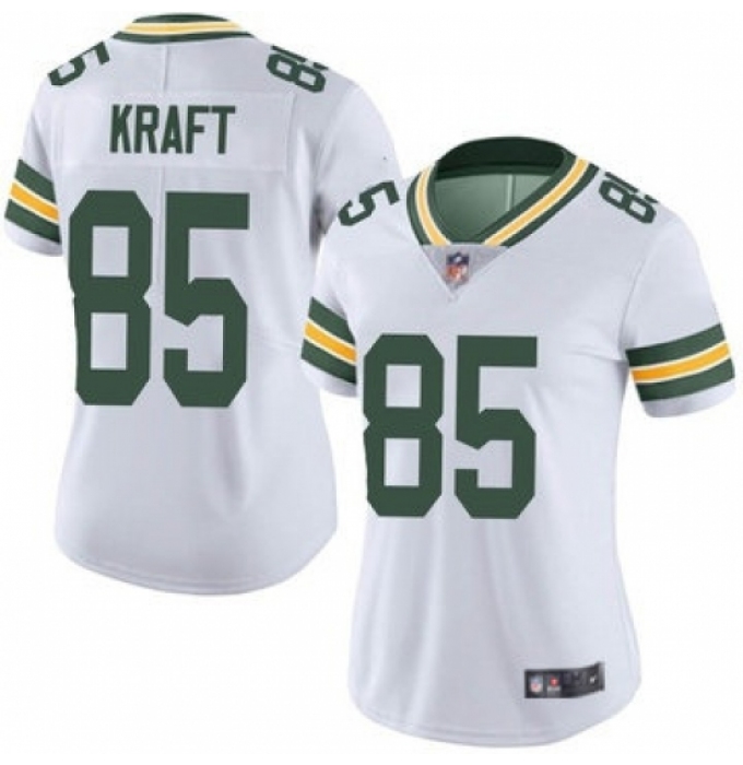 Women Green Bay Packers #85 Tucker Kraft White Vapor Untouchable Stitched Football Jersey