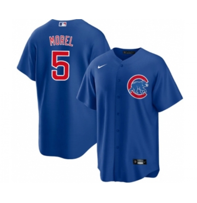 Men's Nike Chicago Cubs #5 Christopher Morel Chicago Blue Cool Base Stitched Baseball Jersey