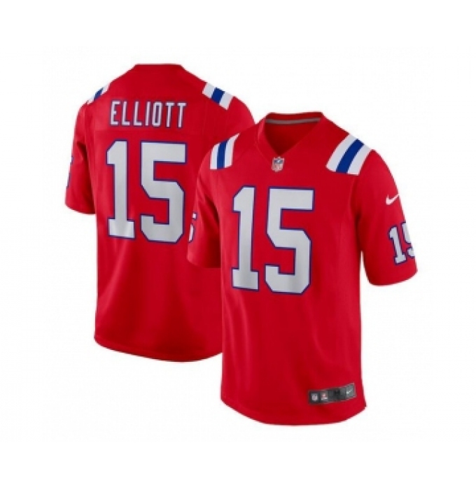 Men's Nike New England Patriots #15 Ezekiel Elliott Red Stitched Limited Jersey