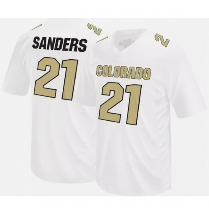 Men's Colorado Buffaloes Shilo Sanders #21 Original Retro Brand White NCAA Game Jersey