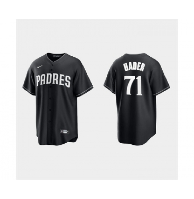 Mens San Diego Padres #71 Josh Hader Nike Black White Collection Jersey
