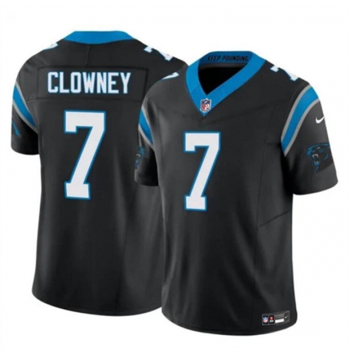 Men's Carolina Panthers #7 Jadeveon Clowney Black 2024 F.U.S.E. Vapor Limited Football Stitched Jersey