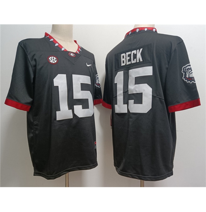 Gonzaga Bulldogs #15 Carson Beck Black Stitched Jersey