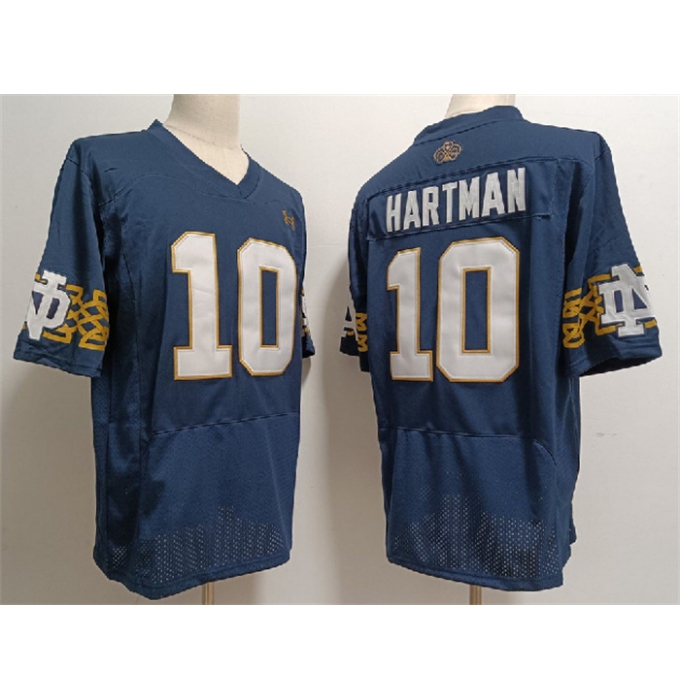Men's Notre Dame Fighting Irish #10 Sam Hartman Navy With Name Limited Stitched Jersey