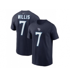 Men's Tennessee Titans #7 Malik Willis 2022 Navy Name & Number T-Shirt