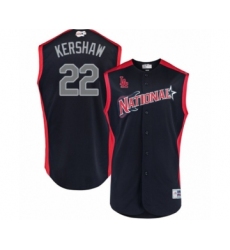 Men's Los Angeles Dodgers #22 Clayton Kershaw Authentic Navy Blue National League 2019 Baseball All-Star Jersey