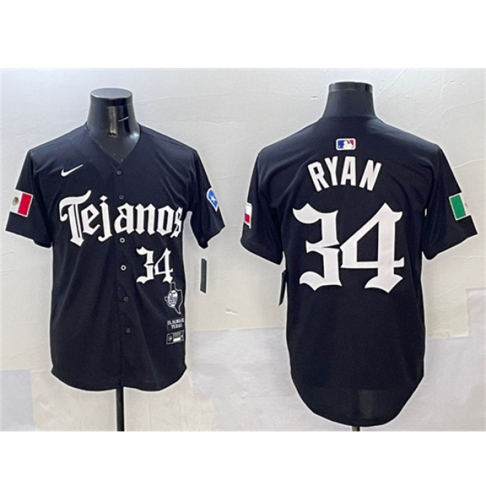 Men's Texas Rangers #34 Nolan Ryan Black Mexico 2025 Vapor Premier Limited Stitched Baseball Jersey