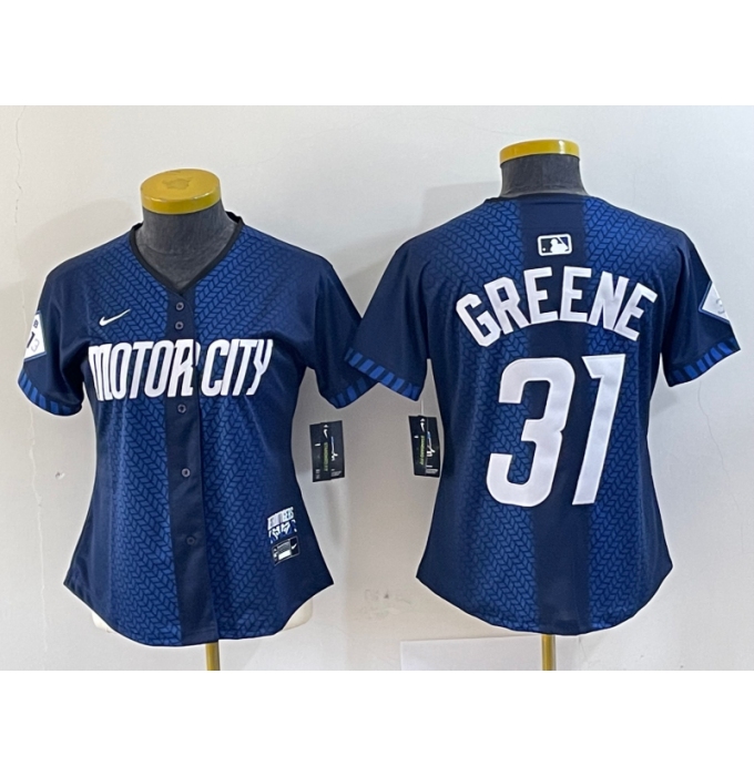 Women's Detroit Tigers #31 Riley Greene 2024 Navy City Connect Cool Base Limited Stitched Jersey