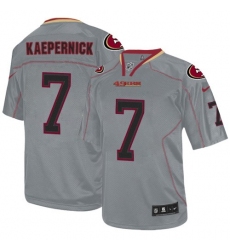 Men's Nike San Francisco 49ers #7 Colin Kaepernick Elite Lights Out Grey NFL Jersey
