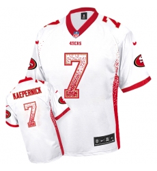 Men's Nike San Francisco 49ers #7 Colin Kaepernick Elite White Drift Fashion NFL Jersey