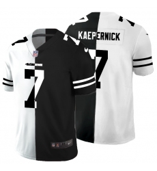 Men's San Francisco 49ers #7 Colin Kaepernick Black White Limited Split Fashion Football Jersey