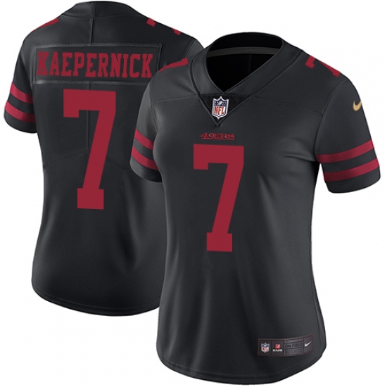 Women's Nike San Francisco 49ers #7 Colin Kaepernick Elite Black NFL Jersey