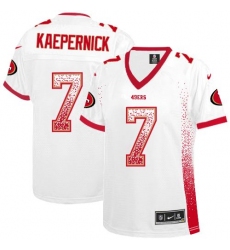 Women's Nike San Francisco 49ers #7 Colin Kaepernick Elite White Drift Fashion NFL Jersey