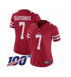 Women's San Francisco 49ers #7 Colin Kaepernick Red Team Color Vapor Untouchable Limited Player 100th Season Football Jersey