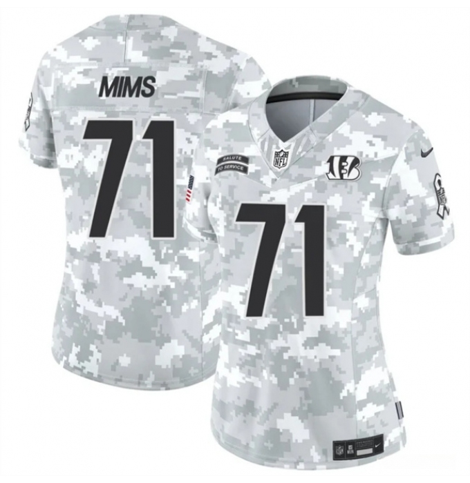 Women's Cincinnati Bengals #71 Amarius Mims 2024 F.U.S.E Arctic Camo Salute To Service Limited Stitched Football Jersey(Run Small)