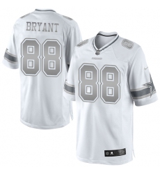 Men's Nike Dallas Cowboys #88 Dez Bryant Limited White Platinum NFL Jersey