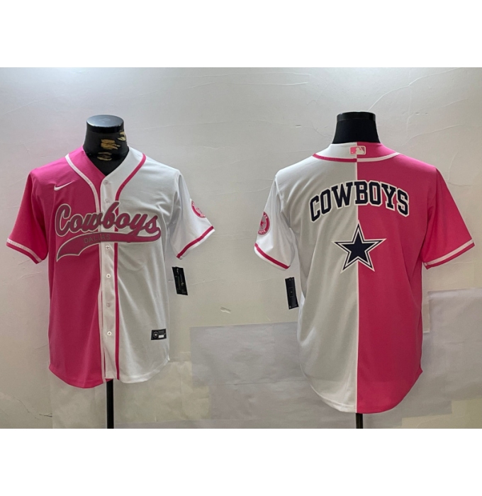 Men's Dallas Cowboys big logo Red White With Cool Base Stitched Baseball Jerseys