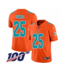 Men's Miami Dolphins #25 Xavien Howard Limited Orange Inverted Legend 100th Season Football Jersey