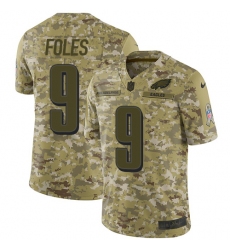 Men's Nike Philadelphia Eagles #9 Nick Foles Limited Camo 2018 Salute to Service NFL Jersey