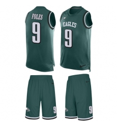 Men's Nike Philadelphia Eagles #9 Nick Foles Limited Midnight Green Tank Top Suit NFL Jersey