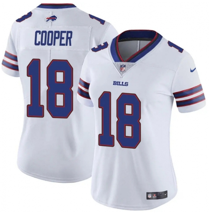 Women's Buffalo Bills #18 Amari Cooper White Vapor Stitched Football Jersey(Run Small)